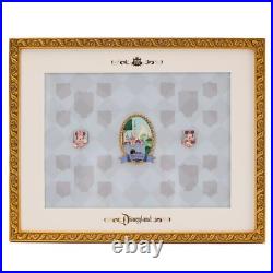 Disneyland 70th Anniversary Vault Collection Pin Display Frame & 3 Pins LE 3000