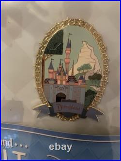 Disneyland 70th Anniversary Vault Collection Pin Display Frame & 3 Pins LE 3000