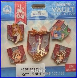 Disneyland 70th Anniversary Vault Collection Pin Set 3 Limited Edition (NEW)