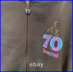 Disneyland 70th Anniversary Women's Zip-Up Hoodie XL Limited Edition