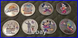 Disneyland 70th & California Adventure DCA 25th Anniversary 8 Medallions Set