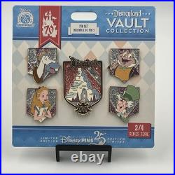 Disneyland 70th Vault Collection 2/4 Alice Mr. Toad Mad Hatter Cyril 5 Pin Set