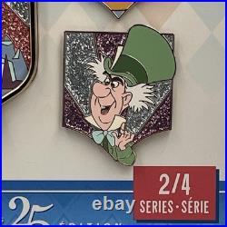 Disneyland 70th Vault Collection 2/4 Alice Mr. Toad Mad Hatter Cyril 5 Pin Set