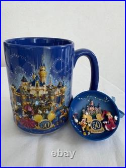 Disneyland Anaheim 50th Anniversary Ceramic Mug & Ornament Set Collectible