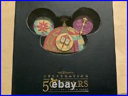 Disneyland Anniversary It's A Small World Mickey Ear Hat Jumbo Box Pin LE