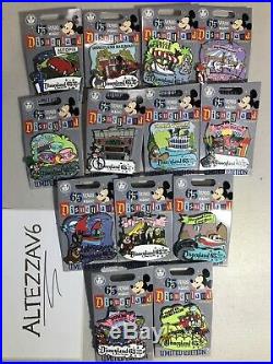 Disneyland Attractions 65th Anniversary Pins Ride Collection Set