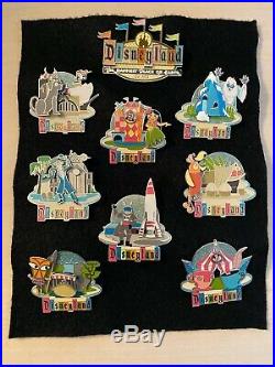 Disneyland Attractions Official 50th Anniversary Retro Pin Collection