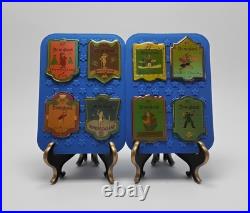 Disneyland Cast Member 35th Anniversary Pin Set of 8 2 Badge Pins