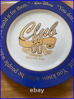 Disneyland Club 33 35th Anniversary Decorative Plate #31/333