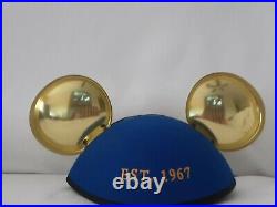 Disneyland Club 33 50th Anniversary Mickey Mouse Ears Blue With Gold Ears! Rare