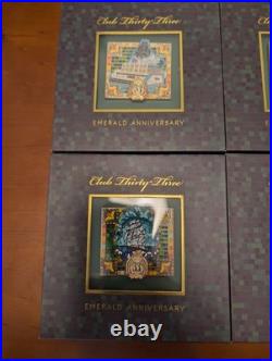 Disneyland Club 33 55th Emerald Anniversary LE 1000 Pin Lot of 6 with Boxes