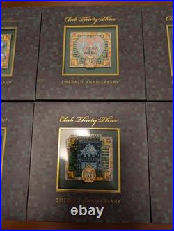 Disneyland Club 33 55th Emerald Anniversary LE 1000 Pin Lot of 6 with Boxes