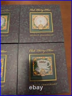 Disneyland Club 33 55th Emerald Anniversary LE 1000 Pin Lot of 6 with Boxes
