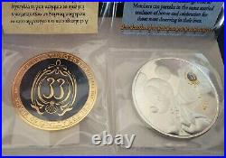 Disneyland Club 33 Challenge Coins(2) 50th Anniversary + Mickey Key Members Only