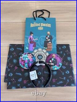 Disneyland Club 33 Haunted Mansion 55 Anniversary Loungefly Ears with Tissue & Bag