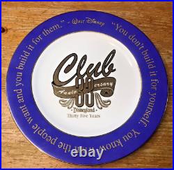 Disneyland Club 33 Thirty Five Years Anniversary Plate 35th x/333 Walt Disney