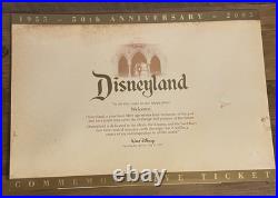 Disneyland Commemorative 50th Anniversary Ticket 2005-3D-Rare Collectable