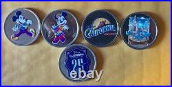 Disneyland/ DCA, 25th Anniversary Colored Coins Set Of 4 Coin / Medallions