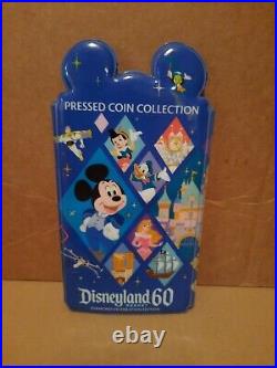Disneyland Diamond 60th Anniversary Pressed Penny 32 Coin Set In Book Holder