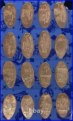 Disneyland Diamond 60th Anniversary Pressed Penny Set In Book Holder with 60 coins