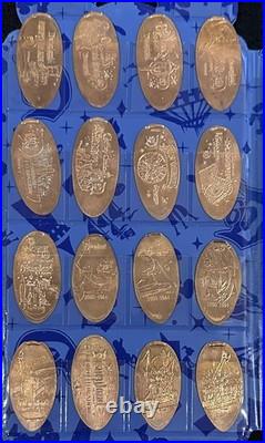 Disneyland Diamond 60th Anniversary Pressed Penny Set In Book Holder with 60 coins