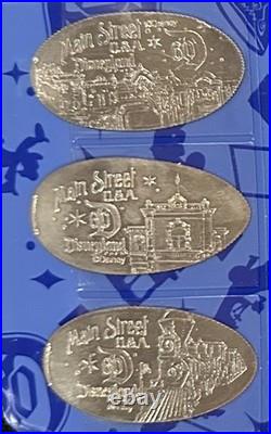 Disneyland Diamond 60th Anniversary Pressed Penny Set In Book Holder with 60 coins