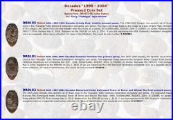 Disneyland Diamond 60th Anniversary Pressed Penny Set In Book Holder with 60 coins
