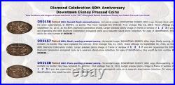 Disneyland Diamond 60th Anniversary Pressed Penny Set In Book Holder with 60 coins