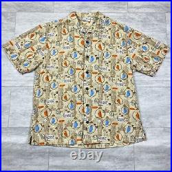 Disneyland Enchanted Tiki Room 45th Anniversary Button Up Shirt Size Large