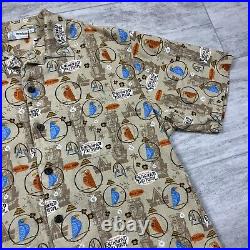 Disneyland Enchanted Tiki Room 45th Anniversary Button Up Shirt Size Large