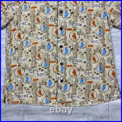 Disneyland Enchanted Tiki Room 45th Anniversary Button Up Shirt Size Large