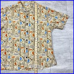 Disneyland Enchanted Tiki Room 45th Anniversary Button Up Shirt Size Large