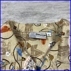 Disneyland Enchanted Tiki Room 45th Anniversary Button Up Shirt Size Large