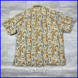 Disneyland Enchanted Tiki Room 45th Anniversary Button Up Shirt Size Large