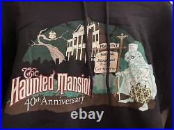 Disneyland Haunted Mansion Cast Member Hoodie 40th Anniversary Hatbox Ghost S