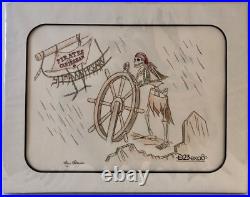 Disneyland Helmsman Pirates of the Caribbean 50th Anniversary Original Sketch Disneyland Helmsman Pirates of the Caribbean 50th Anniversary Original Sketch