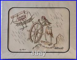 Disneyland Helmsman Pirates of the Caribbean 50th Anniversary Original Sketch