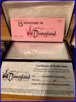 Disneyland LIMITED EDITION Silver E Ticket, 55th Anniversary Coin, Trolley Coin