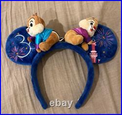 Disneyland Paris 30th Anniversary Chip & Dale Headband Head Ears USED