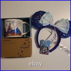 Disneyland Paris 30th Anniversary Mug Cup Hair Band Pin Badge Set of 3