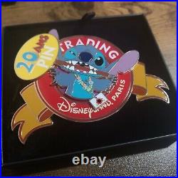 Disneyland Paris Pin Trading 20th Anniversary Stitch Lanyard DLP LE700 20 Ans