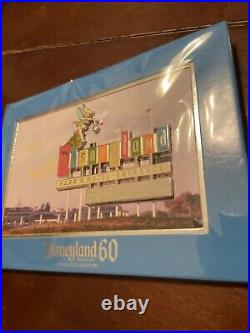 Disneyland Park 60th Anniversary Marquee Boxed Jumbo Pin Lithograph LE 1000 NEW