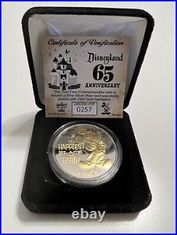 Disneyland Park 65th Anniversary Commemorative Coin Limited Edition #257/6500