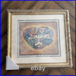 Disneyland Park Map Framed Pin Set 1956 COA Edition Size 1500