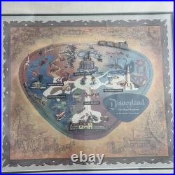 Disneyland Park Map Framed Pin Set 1956 COA Edition Size 1500