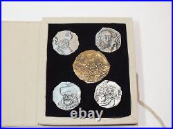 Disneyland Pirates Of The Caribbean Coin 5 Collector Coins 65th Anniversary Set