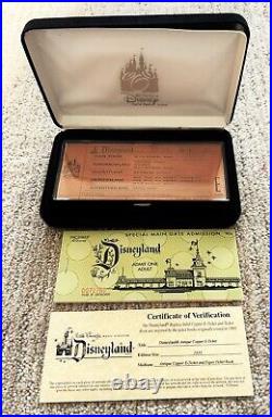 Disneyland Replica Solid Copper E-ticket & Paper Ticket Book Le To 1955 Pieces