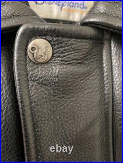 Disneyland Resort 50th Anniversary Leather Jacket Mickey Mouse Black Beige S