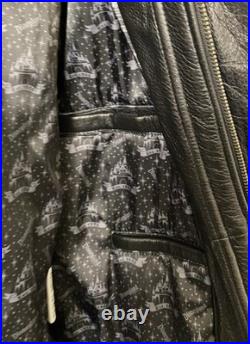 Disneyland Resort 50th Anniversary Leather Jacket Mickey Mouse Black Beige S