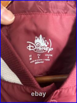 Disneyland Resort 55th Anniversary Satin Bomber Jacket Maroon Mens Medium Disneyland Resort 55th Anniversary Satin Bomber Jacket Maroon Mens Medium